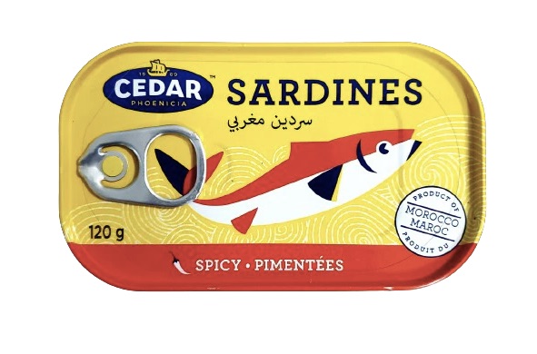 cedar sardines pimentées 120gr