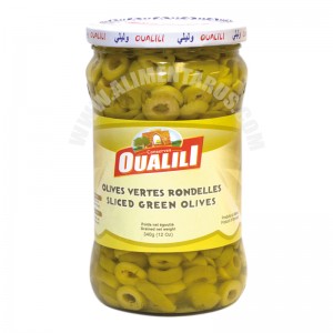 Olives vertes tranchées OUALILI 340g