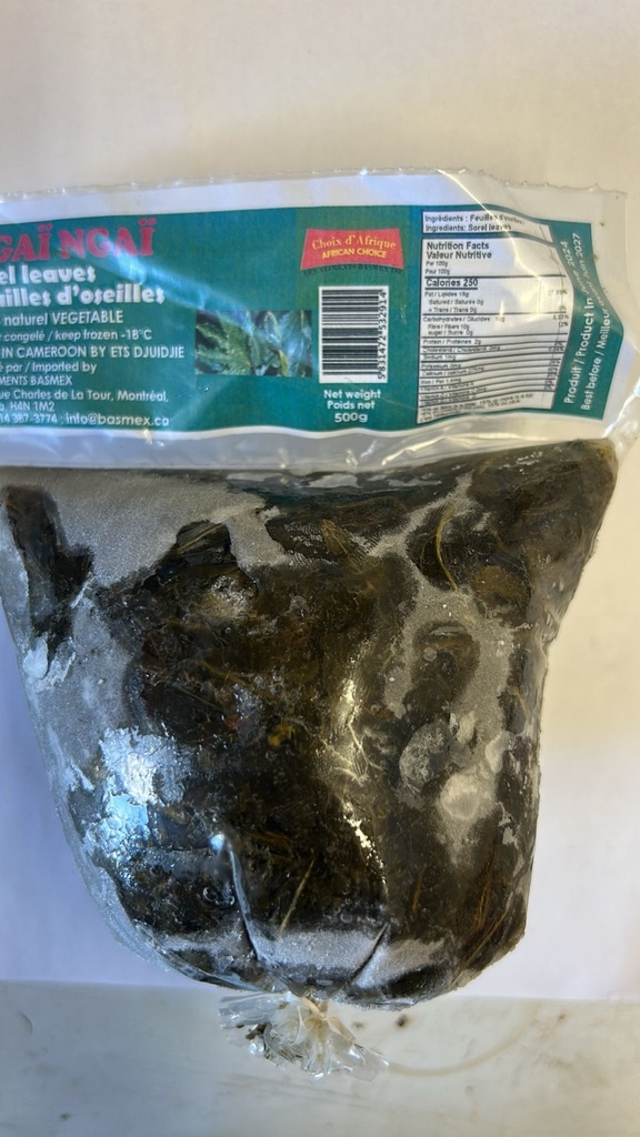 Feuilles d'Oseille congelé-NGAI NGAI 500g