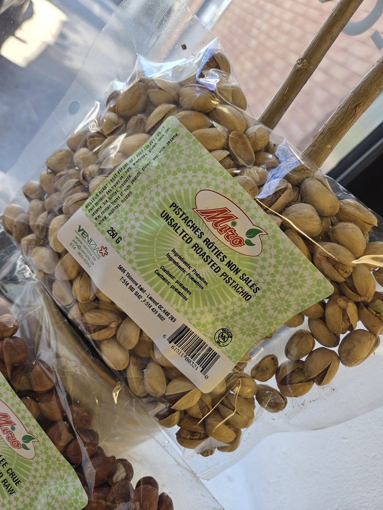 Pistaches Rôties non salés-sachet 250g