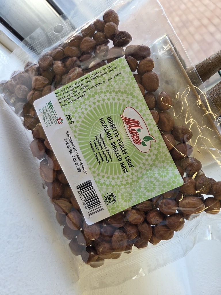 Noisettes écalée crue sachet 250g