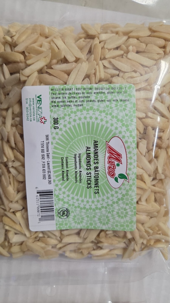AMANDE BLANCHE EN BATONNET 300G MIRO